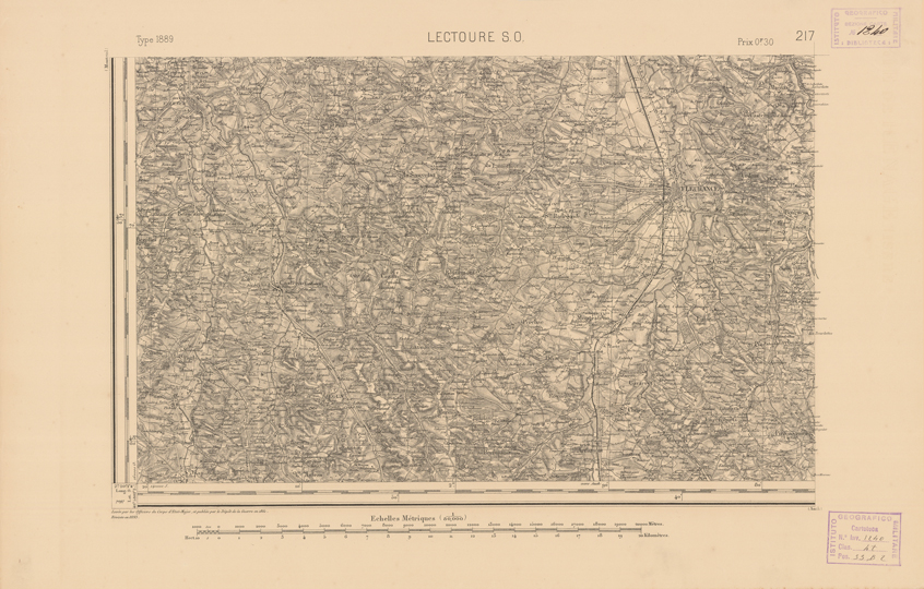 (N:22460) CARTE DE FRANCE - LECTOURE S.O. (B0019055) Carte e stampe antiche: riproduzione a colori su carta (formato A2)
