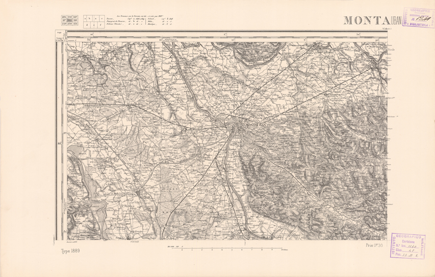 (N:22461) CARTE DE FRANCE - MONTAUBAN (B0019056) Carte e stampe antiche: riproduzione a colori su carta (formato A2)