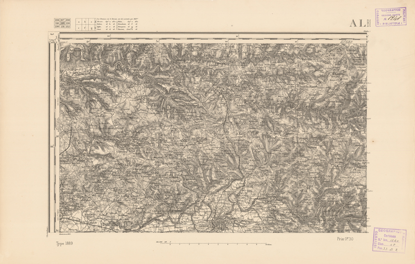 (N:22465) CARTE DE FRANCE - ALBI (B0019060) Carte e stampe antiche: riproduzione a colori su carta (formato A2)