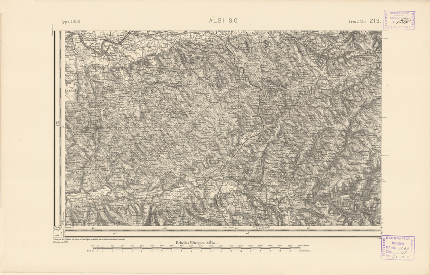 (N:22468) CARTE DE FRANCE - ALBI S.O. (B0019063) Carte e stampe antiche: riproduzione a colori su carta (formato A2)