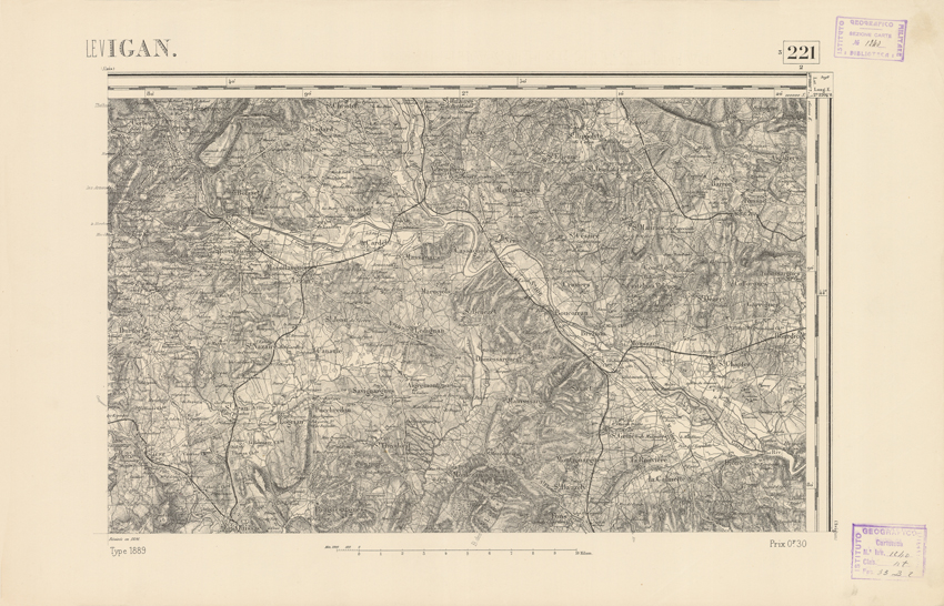 (N:22474) CARTE DE FRANCE - LE VIGAN (B0019069) Carte e stampe antiche: riproduzione a colori su carta (formato A2)