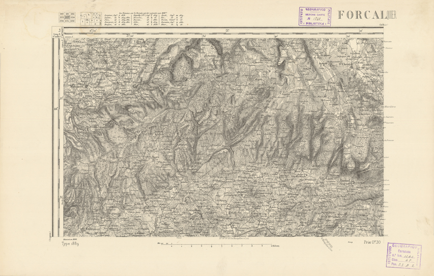 (N:22481) CARTE DE FRANCE - FORALQUIER (B0019076) Carte e stampe antiche: riproduzione a colori su carta (formato A2)