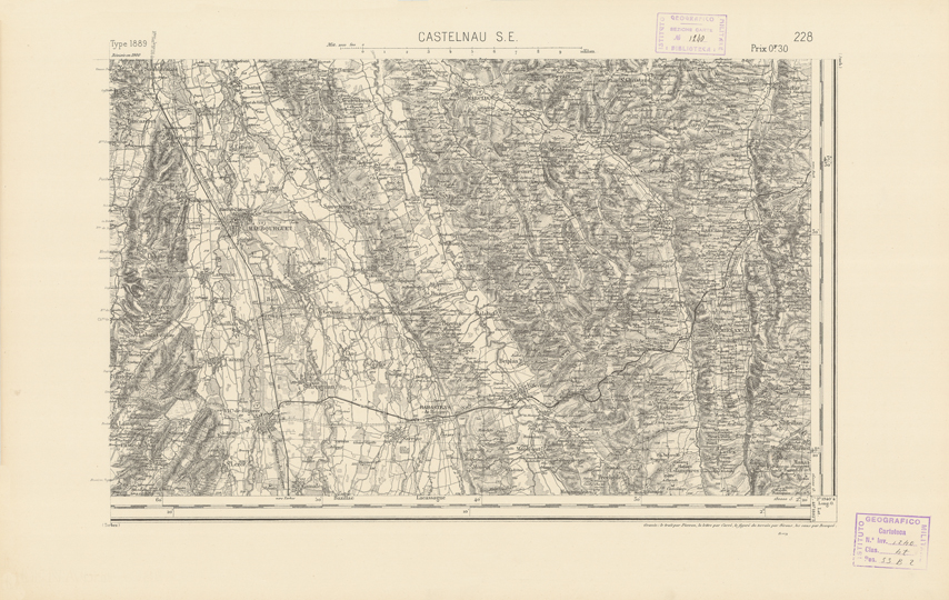 (N:22503) CARTE DE FRANCE - CASTELNAU S.E. (B0019098) Carte e stampe antiche: riproduzione a colori su carta (formato A2)