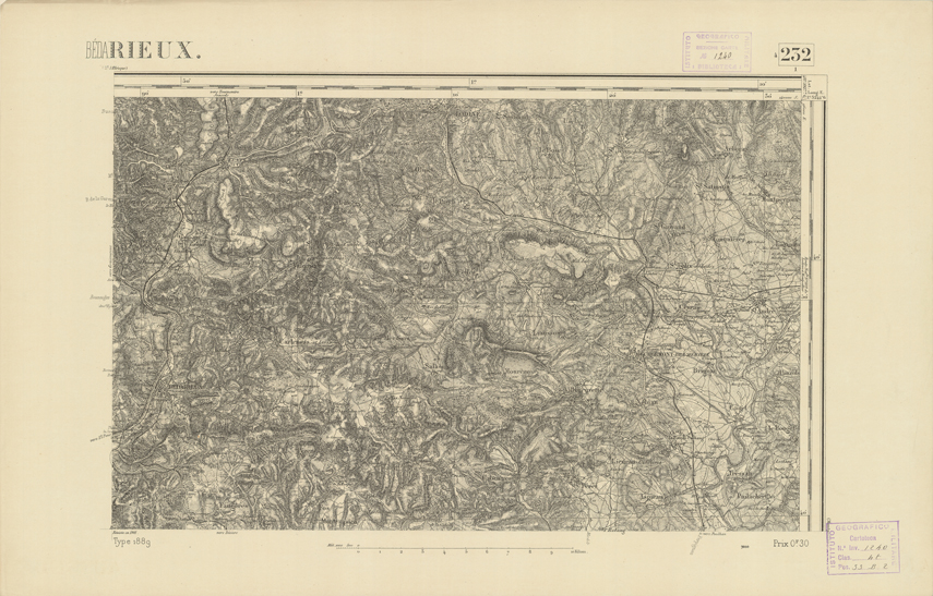(N:22518) CARTE DE FRANCE - BEDARIEUX (B0019113) Carte e stampe antiche: riproduzione a colori su carta (formato A2)