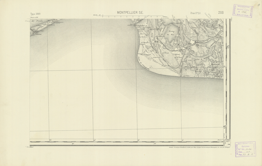 (N:22523) CARTE DE FRANCE - MONTPELLIER S.E. (B0019118) Carte e stampe antiche: riproduzione a colori su carta (formato A2)