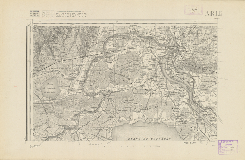 (N:22525) CARTE DE FRANCE - ARLES (B0019120) Carte e stampe antiche: riproduzione a colori su carta (formato A2)