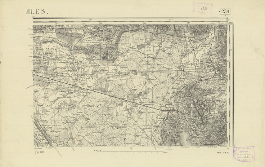 (N:22526) CARTE DE FRANCE - ARLES (B0019121) Carte e stampe antiche: riproduzione a colori su carta (formato A2)