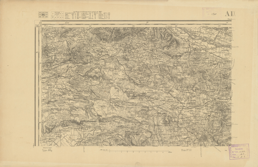 (N:22529) CARTE DE FRANCE - AIX (B0019124) Carte e stampe antiche: riproduzione a colori su carta (formato A2)