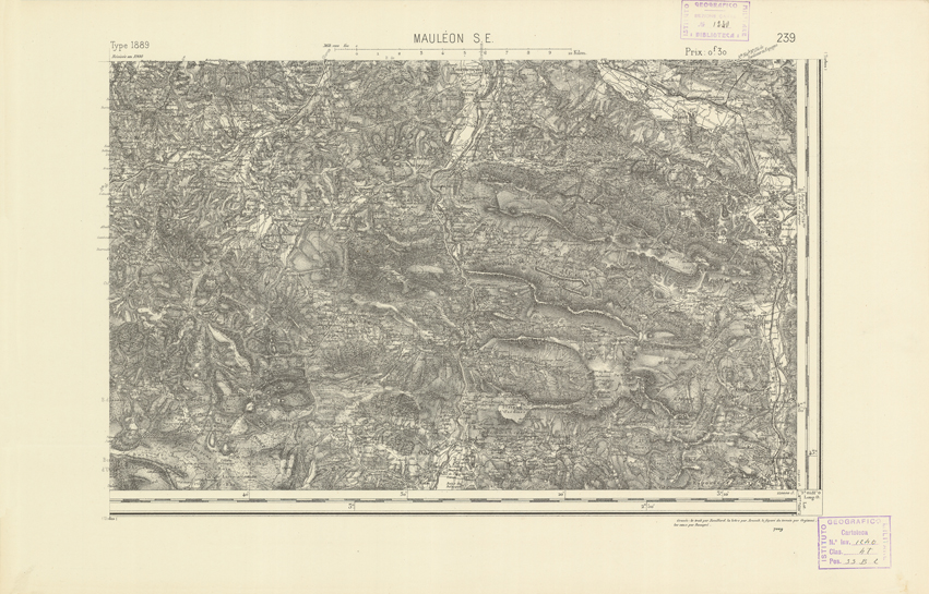 (N:22545) CARTE DE FRANCE - MAULEON S.E. (B0019140) Carte e stampe antiche: riproduzione a colori su carta (formato A2)