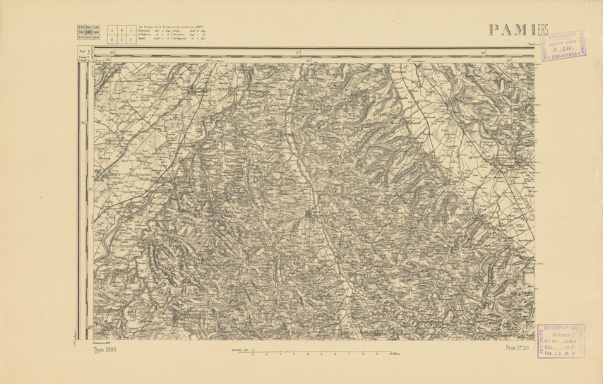 (N:22555) CARTE DE FRANCE - PAMIERS (B0019150) Carte e stampe antiche: riproduzione a colori su carta (formato A2)