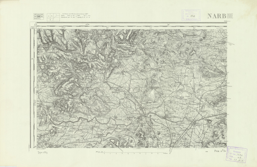 (N:22563) CARTE DE FRANCE - NARBONNE (B0019158) Carte e stampe antiche: riproduzione a colori su carta (formato A2)