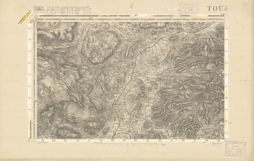 (N:22573) CARTE DE FRANCE - TOULON (B0019168) Carte e stampe antiche: riproduzione a colori su carta (formato A2)