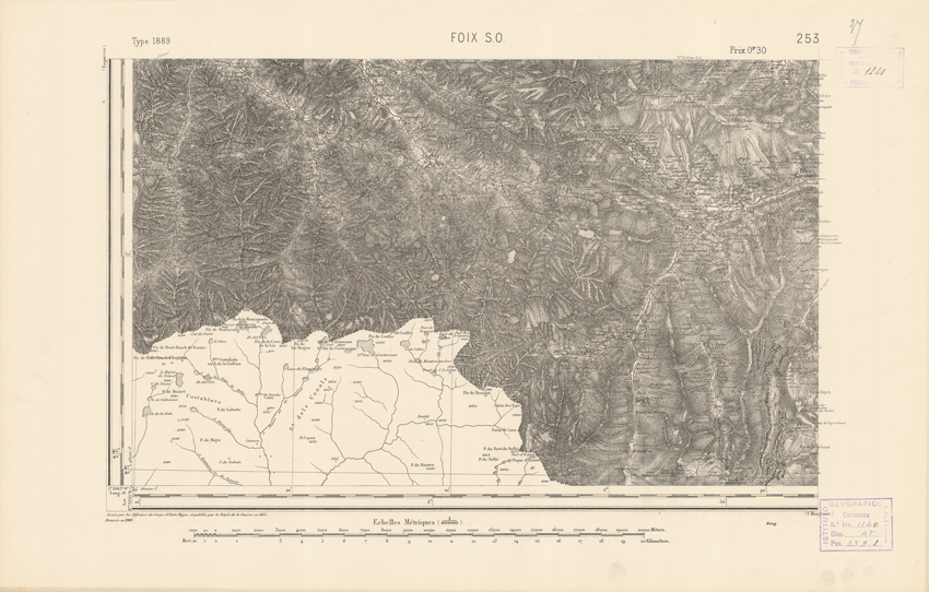 (N:22593) CARTE DE FRANCE - FOIX S.O. (B0019188) Carte e stampe antiche: riproduzione a colori su carta (formato A2)