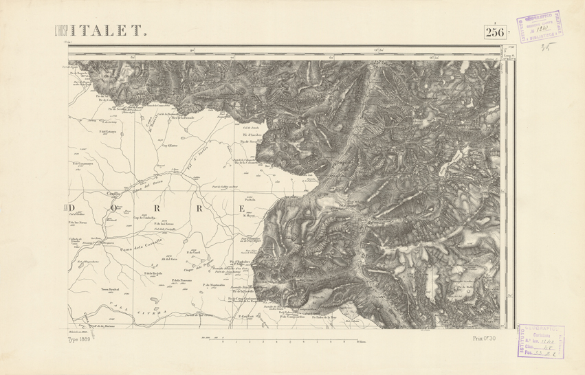 (N:22601) CARTE DE FRANCE - L'HOSPITALET (B0019196) Carte e stampe antiche: riproduzione a colori su carta (formato A2)