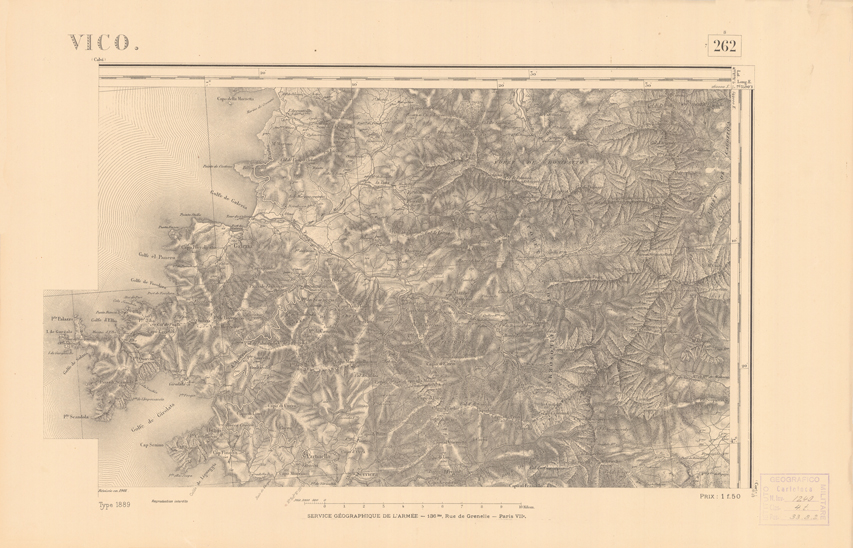 (N:22617) CARTE DE FRANCE - VICO (B0019212) Carte e stampe antiche: riproduzione a colori su carta (formato A2)