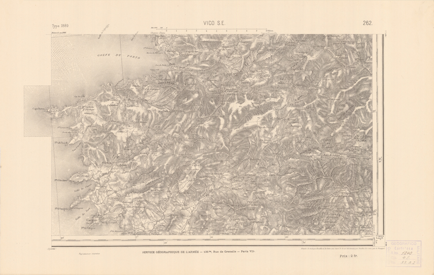 (N:22618) CARTE DE FRANCE - VICO S.E. (B0019213) Carte e stampe antiche: riproduzione a colori su carta (formato A2)