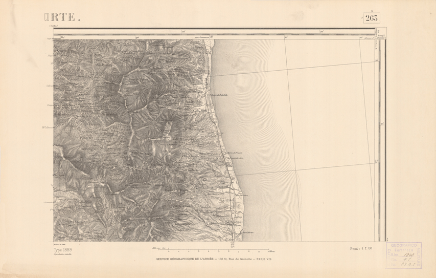 (N:22620) CARTE DE FRANCE - CORTE (B0019215) Carte e stampe antiche: riproduzione a colori su carta (formato A2)