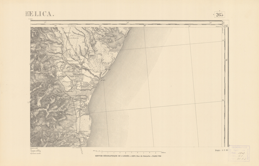 (N:22626) CARTE DE FRANCE - BASTELICA (B0019221) Carte e stampe antiche: riproduzione a colori su carta (formato A2)