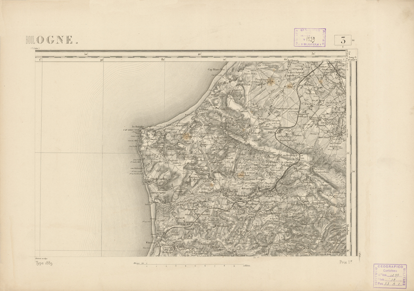 (N:22656) CARTE DE FRANCE - BOULOGNE (B0019232) Carte e stampe antiche: riproduzione a colori su carta (formato A2)