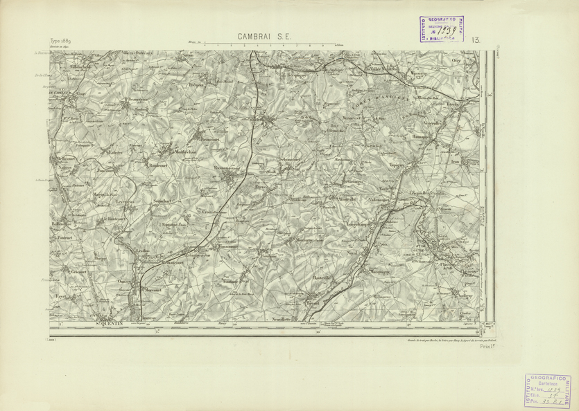 (N:22687) CARTE DE FRANCE - CAMBRAI (B0019263) Carte e stampe antiche: riproduzione a colori su carta (formato A2)