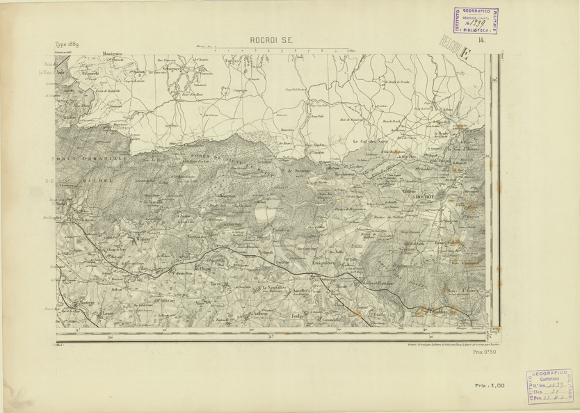 (N:22690) CARTE DE FRANCE - ROCROI S.E. (B0019267) Carte e stampe antiche: riproduzione a colori su carta (formato A2)