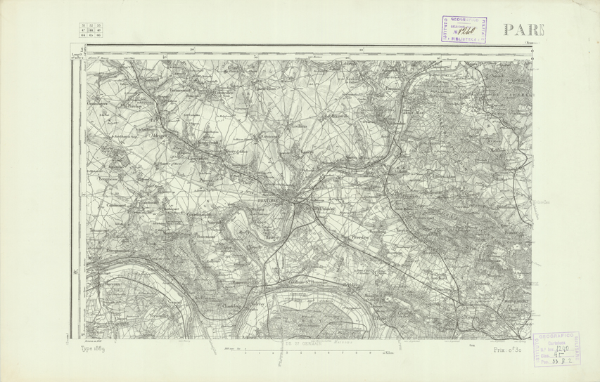 (N:22724) CARTE DE FRANCE - PARIS (B0019301) Carte e stampe antiche: riproduzione a colori su carta (formato A2)