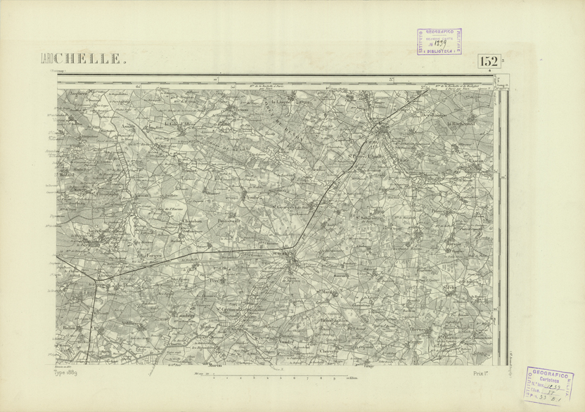 (N:22746) CARTE DE FRANCE - LA ROCHELLE (B0019323) Carte e stampe antiche: riproduzione a colori su carta (formato A2)