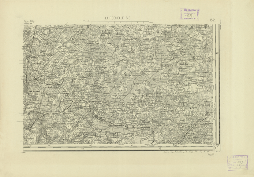(N:22747) CARTE DE FRANCE - LA ROCHELLE S.E. (B0019324) Carte e stampe antiche: riproduzione a colori su carta (formato A2)