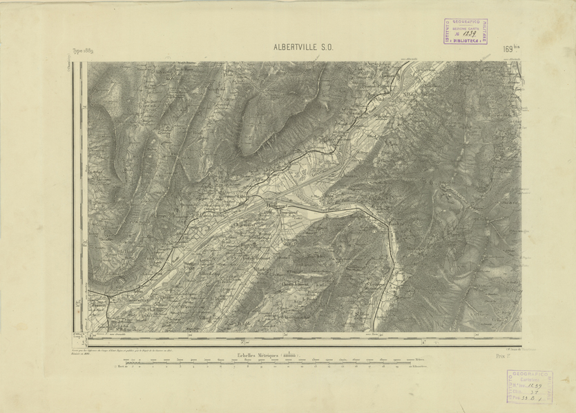 (N:22777) CARTE DE FRANCE - ALBERTVILLE S.O. (B0019354) Carte e stampe antiche: riproduzione a colori su carta (formato A2)