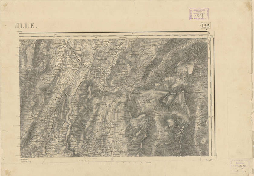 (N:22810) CARTE DE FRANCE - VIZILLE (B0019388) Carte e stampe antiche: riproduzione a colori su carta (formato A2)