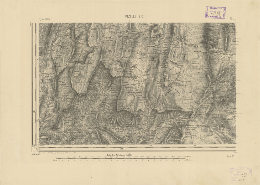 (N:22812) CARTE DE FRANCE - VIZILLE S.O. (B0019390) Carte e stampe antiche: riproduzione a colori su carta (formato A2)