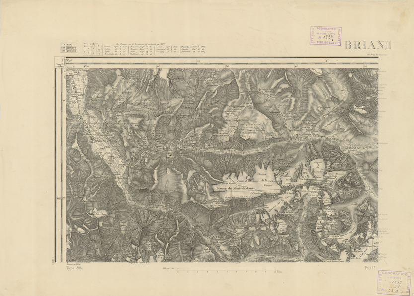 (N:22813) CARTE DE FRANCE - BRIANCON (B0019391) Carte e stampe antiche: riproduzione a colori su carta (formato A2)