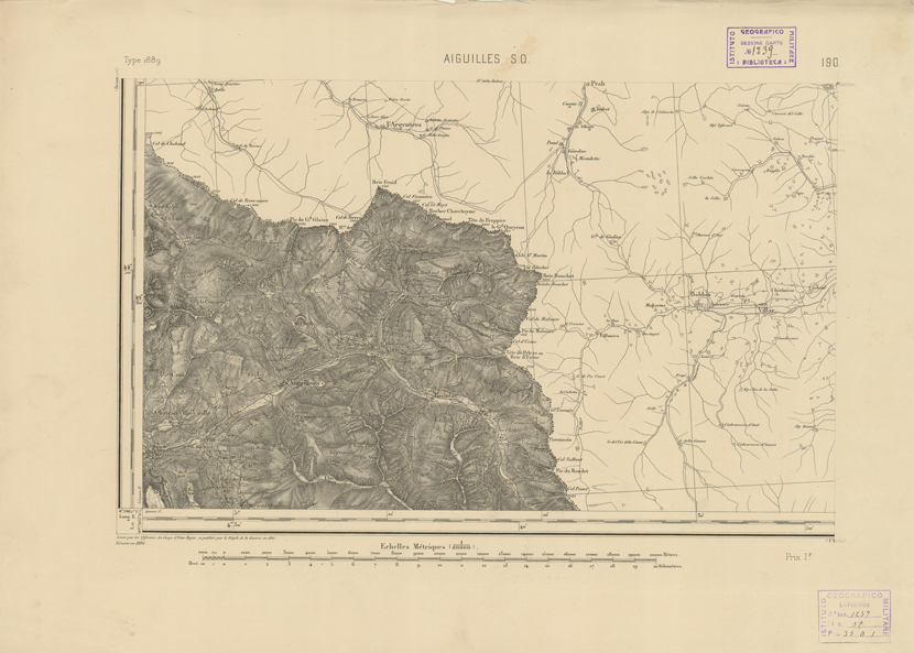 (N:22817) CARTE DE FRANCE - AIGULLES S.O. (B0019395) Carte e stampe antiche: riproduzione a colori su carta (formato A2)