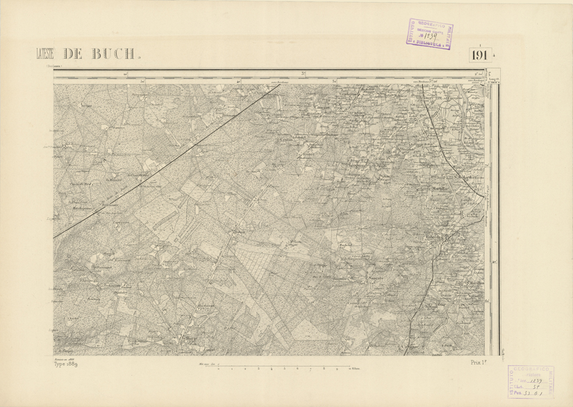 (N:22819) CARTE DE FRANCE - LA TESTE DE BUCH (B0019397) Carte e stampe antiche: riproduzione a colori su carta (formato A2)