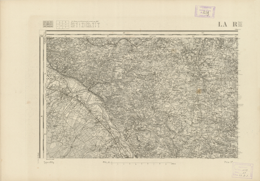 (N:22822) CARTE DE FRANCE - LA REOLE (B0019400) Carte e stampe antiche: riproduzione a colori su carta (formato A2)