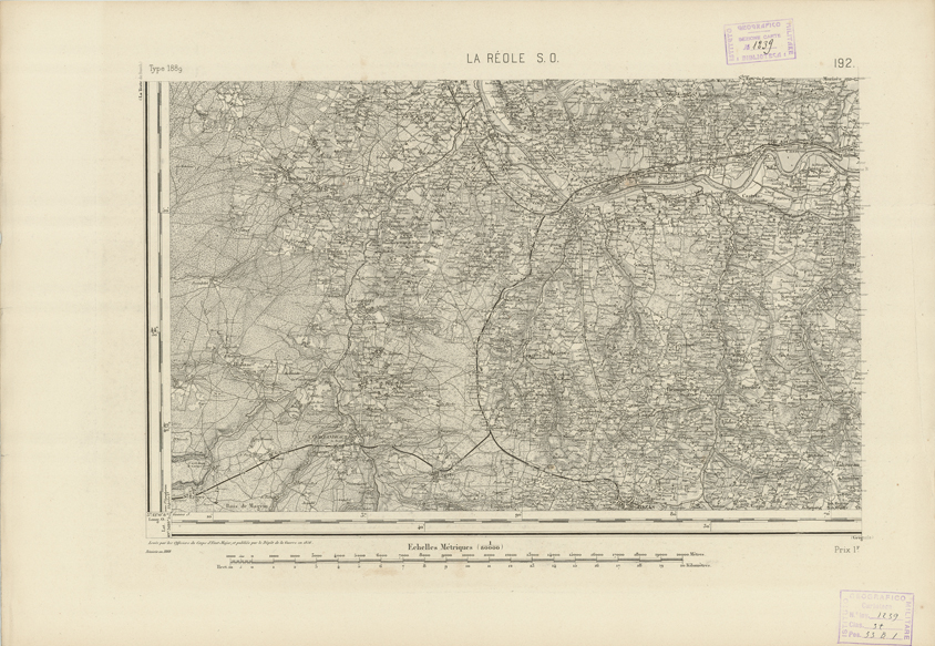 (N:22825) CARTE DE FRANCE - LA ROELE S.O. (B0019403) Carte e stampe antiche: riproduzione a colori su carta (formato A2)