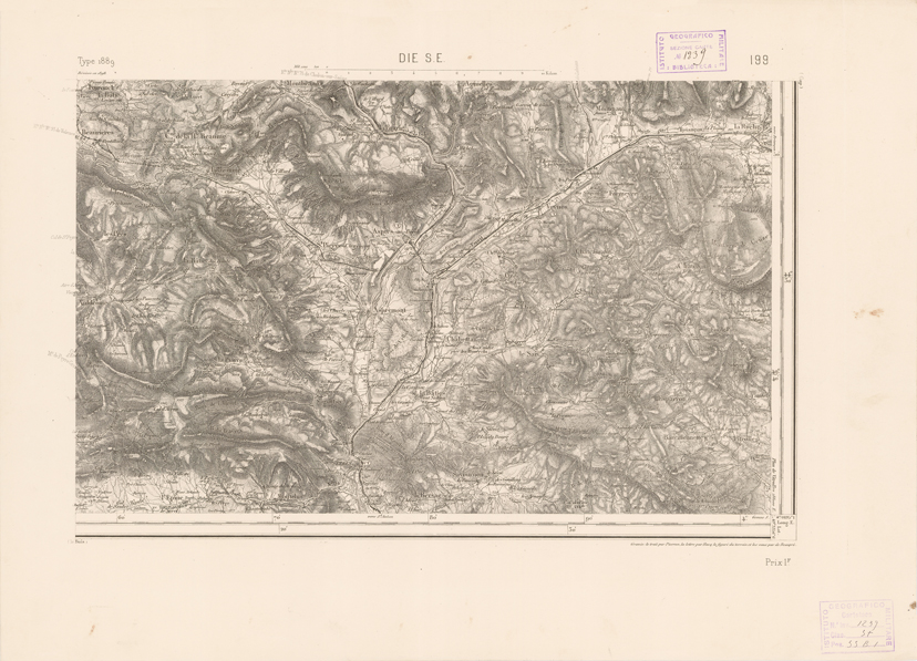 (N:22832) CARTE DE FRANCE - DIE S.E. (B0019410) Carte e stampe antiche: riproduzione a colori su carta (formato A2)