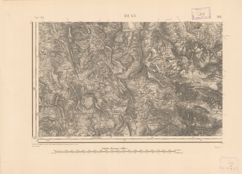 (N:22833) CARTE DE FRANCE - DIE S.O. (B0019411) Carte e stampe antiche: riproduzione a colori su carta (formato A2)