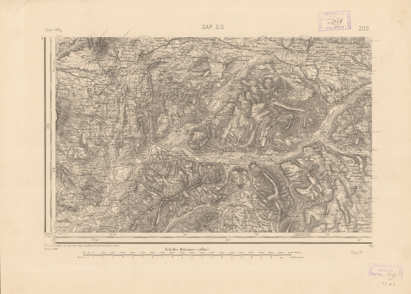 (N:22836) CARTE DE FRANCE - GAP S.O. (B0019415) Carte e stampe antiche: riproduzione a colori su carta (formato A2)