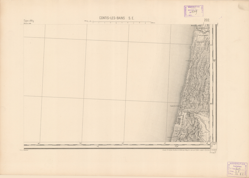 (N:22840) CARTE DE FRANCE - CONTIS- LES BAINS S.E. (B0019419) Carte e stampe antiche: riproduzione a colori su carta (formato A2)