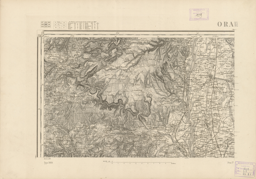 (N:22849) CARTE DE FRANCE - ORANGE (B0019428) Carte e stampe antiche: riproduzione a colori su carta (formato A2)