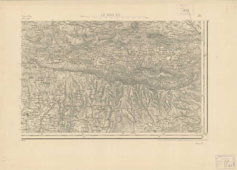 (N:22855) CARTE DE FRANCE - LE BUIS S.E. (B0019434) Carte e stampe antiche: riproduzione a colori su carta (formato A2)