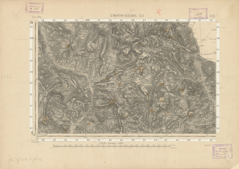 (N:22862) CARTE DE FRANCE - SAINT MARTIN VESUBIE S.O. (B0019442) Carte e stampe antiche: riproduzione a colori su carta (formato A2)