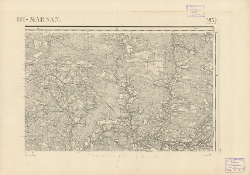 (N:22867) CARTE DE FRANCE - MONT DE MARSAN (B0019447) Carte e stampe antiche: riproduzione a colori su carta (formato A2)