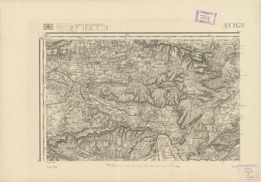 (N:22874) CARTE DE FRANCE - AVIGNON (B0019454) Carte e stampe antiche: riproduzione a colori su carta (formato A2)