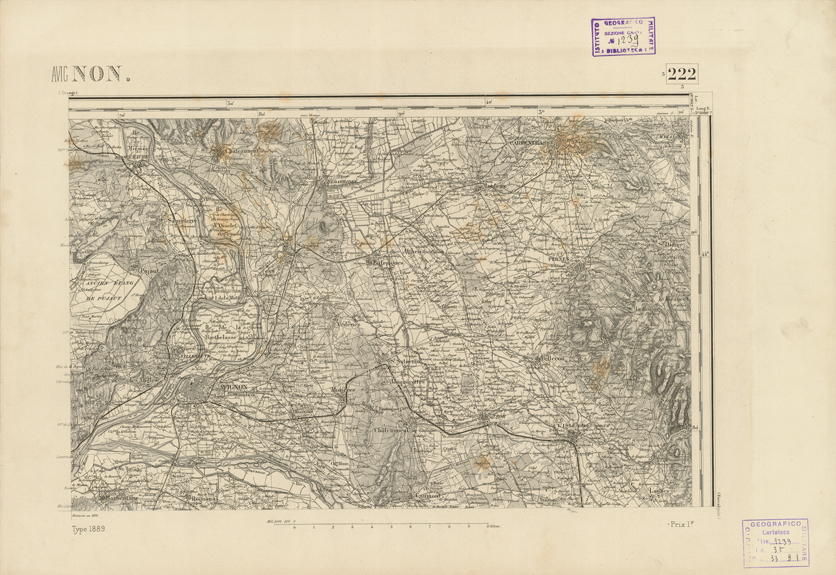 (N:22875) CARTE DE FRANCE - AVIGNON (B0019455) Carte e stampe antiche: riproduzione a colori su carta (formato A2)