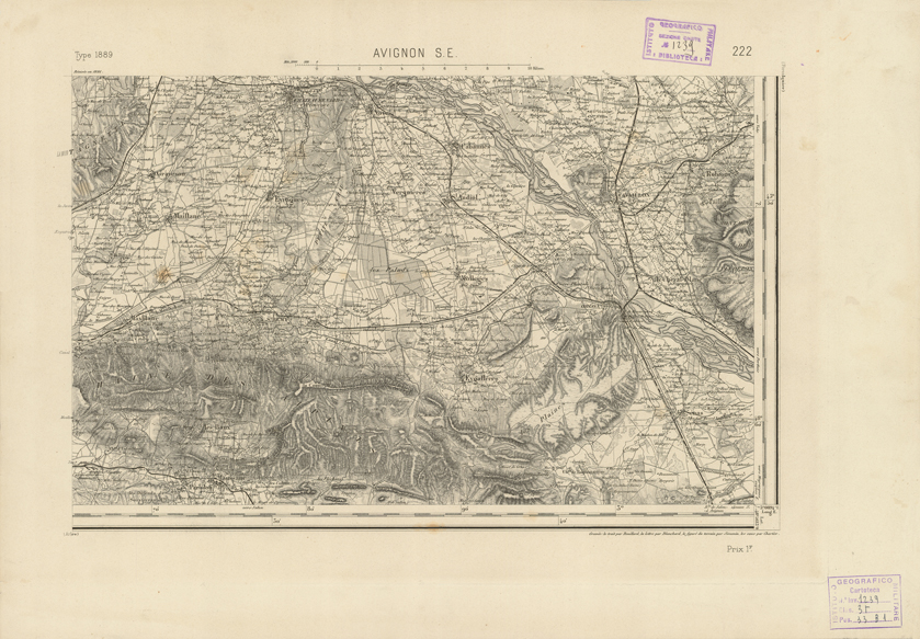 (N:22876) CARTE DE FRANCE - AVIGNON S.E. (B0019456) Carte e stampe antiche: riproduzione a colori su carta (formato A2)