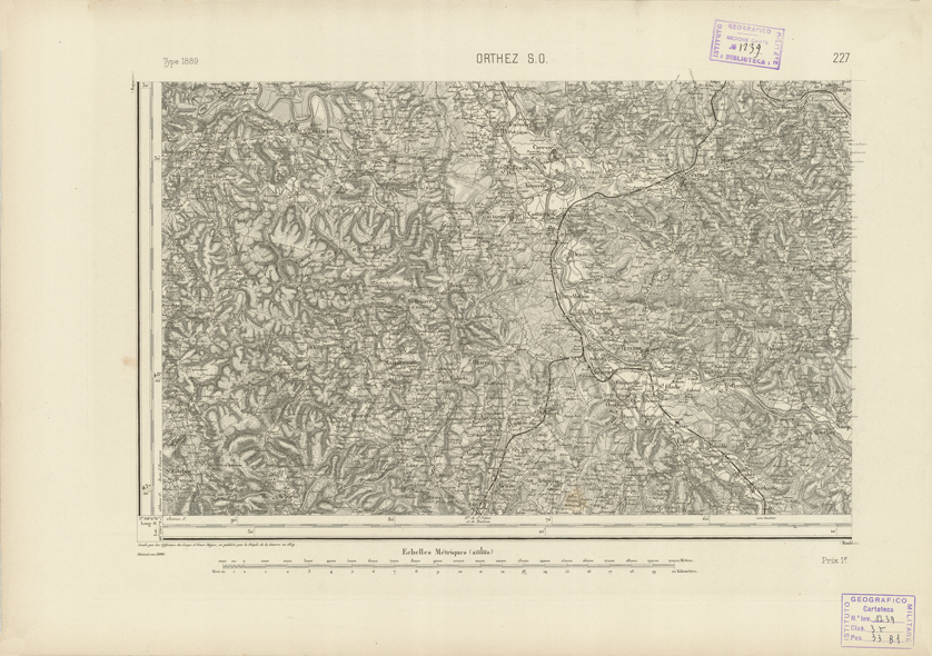 (N:22897) CARTE DE FRANCE - ORTHEZ S.O. (B0019478) Carte e stampe antiche: riproduzione a colori su carta (formato A2)