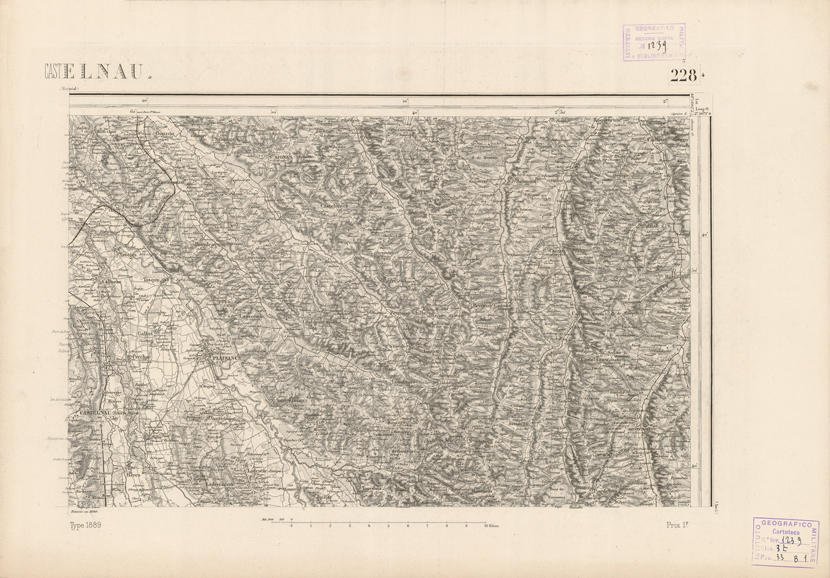 (N:22899) CARTE DE FRANCE - CASTELNAU (B0019480) Carte e stampe antiche: riproduzione a colori su carta (formato A2)