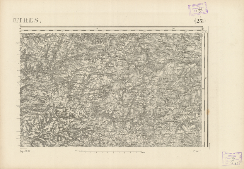 (N:22911) CARTE DE FRANCE - CASTRES (B0019492) Carte e stampe antiche: riproduzione a colori su carta (formato A2)
